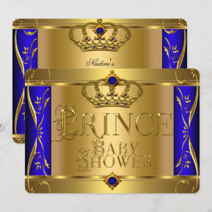 Kleiner Prinz Baby Shower Junge Königliches Blau K Einladung