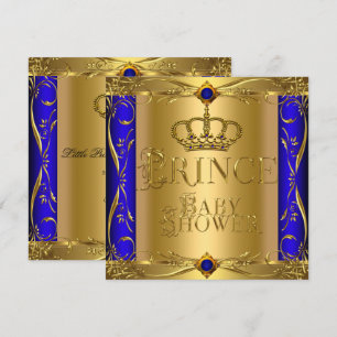 Kleiner Prinz Baby Shower Junge Regal Blaue Krone Einladung