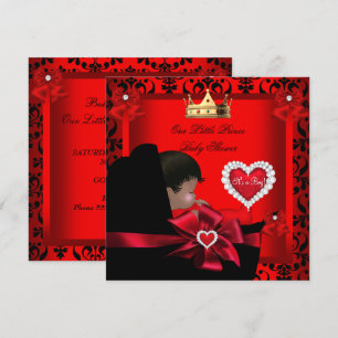 Kleiner Prinz Baby Shower Junge Regales Rot Gold P Einladung