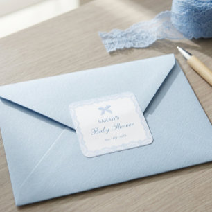 Kleiner Prinz Blaue Spitze Baby Shower Junge Quadratischer Aufkleber