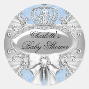 Kleiner Prinz Diamant Krone Baby Shower Aufkleber