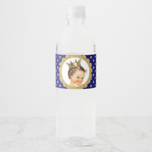 Kleiner Prinz Krone Royalblau & Gold Wasserflaschenetikett