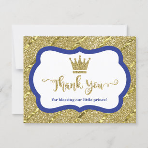 Kleiner Prinz Thank You Card, Blau, Imitat-Glitzer Dankeskarte