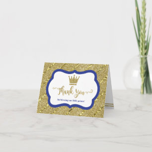 Kleiner Prinz Thank You Card, Blau, Imitat-Glitzer Dankeskarte