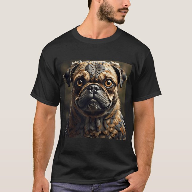 Kleiner Pug-Raptor T-Shirt (Vorderseite)