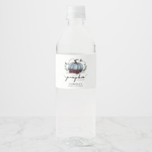 Kleiner Pumpkin Blue Silver Herbstdusche Wasserflaschenetikett