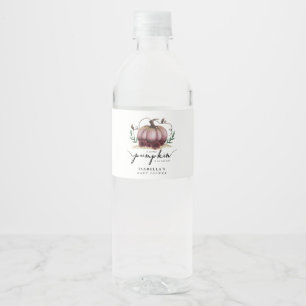 Kleiner Pumpkin Pink Gold Herbst Babydusche Wasserflaschenetikett