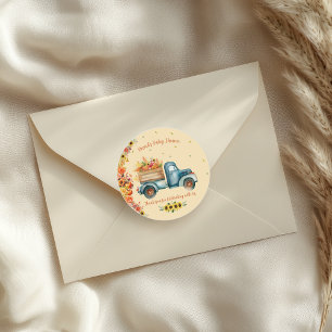 Kleiner Pumpkin Wasserfarbe Vintager Florentruck Runder Aufkleber