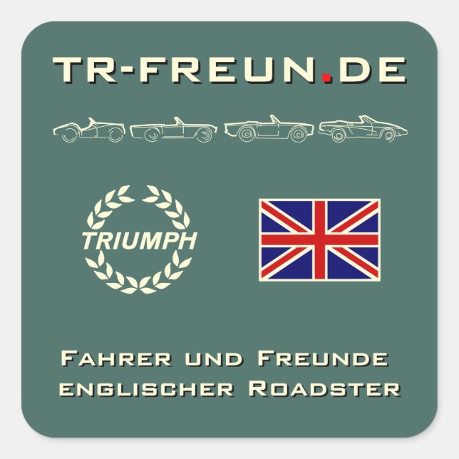 Kleiner quadratischer Aufkleber TR-Freunde (Vorderseite)