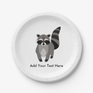 Kleiner Raccoon-Gauner personalisiert Pappteller