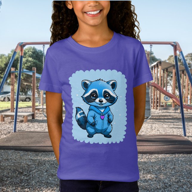 Kleiner Raccoon in blauem T - Shirt (Von Creator hochgeladen)