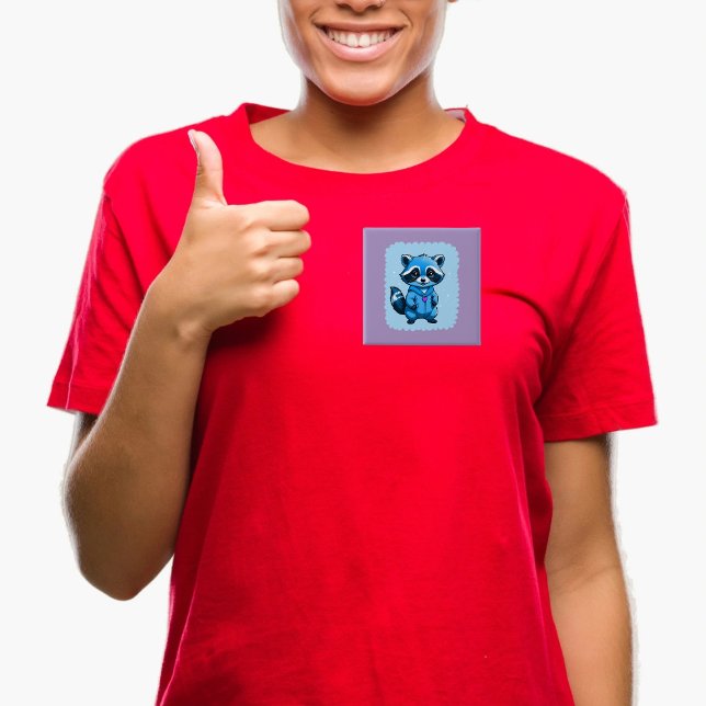 Kleiner Raccoon in blauer Taste Button (Von Creator hochgeladen)