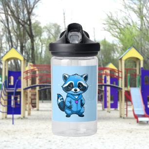 Kleiner Raccoon in Blue Water Flasche
