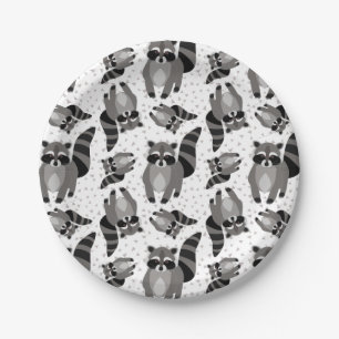 Kleiner Raccoon Rascal kommt zum Abendessen Pappteller