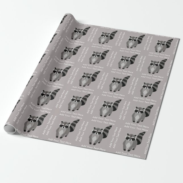 Kleiner Raccoon Rascal Personalisierte Farbe Geschenkpapier (Ungerollt)