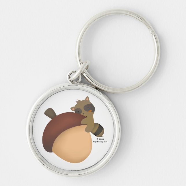 Kleiner Racoon-Weiß-Schlüsselanhänger Schlüsselanhänger (Vorne)