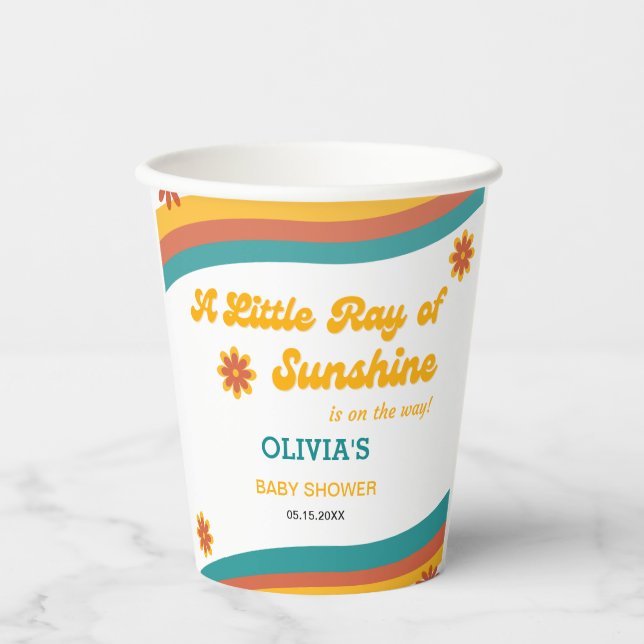 Kleiner Ray an der neutralen Baby-Dusche des Sonne Pappbecher (Vorderseite)