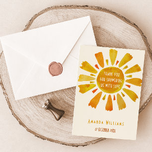 Kleiner Ray mit Sonnenschein-Baby-Dusche Dankeskarte
