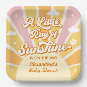 Kleiner Ray mit Sonnenschein-Baby-Dusche Pappteller