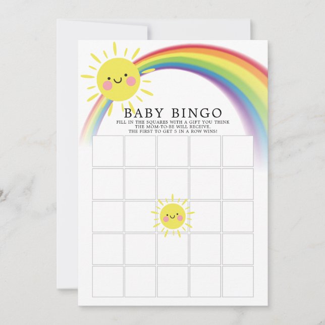 Kleiner Ray of Sunshine BINGO Baby Shower Game Einladung (Vorderseite)