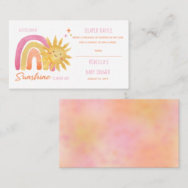 Kleiner Ray von Sonnenschein-Baby-Duschdusche Wind Begleitkarte (Vorne/Hinten)