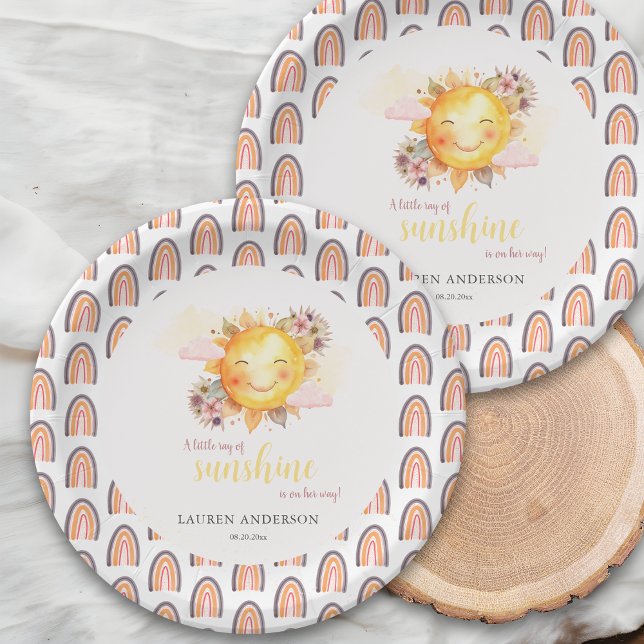 Kleiner Ray von Sunshine Girl Baby Boho Rainbow Pappteller (Von Creator hochgeladen)
