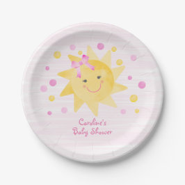Kleiner Ray von Sunshine Pink Yellow Baby Dusche Pappteller
