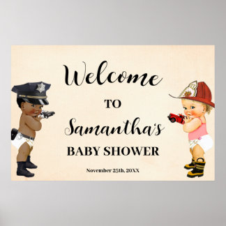 Kleiner Rekrut auf dem Weg Willkommen Baby Shower Poster