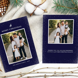 Kleiner Rentier Einfache Schneeflocken Custom 2 Fo Feiertagskarte