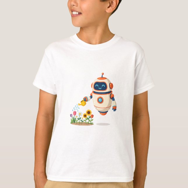 Kleiner Robotergärtner T-Shirt (Vorderseite)