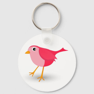 Kleiner rosa Bird Niedlicher Girl Classic Round Sc Schlüsselanhänger
