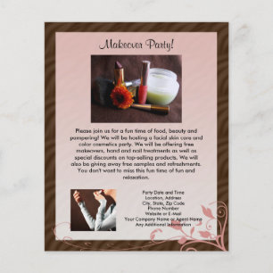 Kleiner rosa Swirk Kosmetik Party Flyer