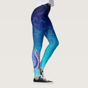 Kleiner Rosa und Blauer Wasserdrache Leggings