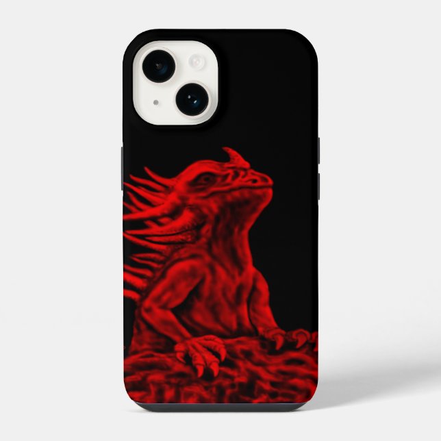 Kleiner roter Drache iPhone Hülle (Rückseite)