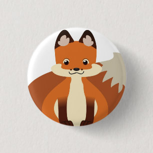Kleiner roter Fox-Knopf Button