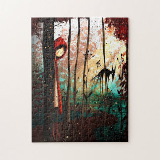 Kleiner roter Märchenwolf Puzzle