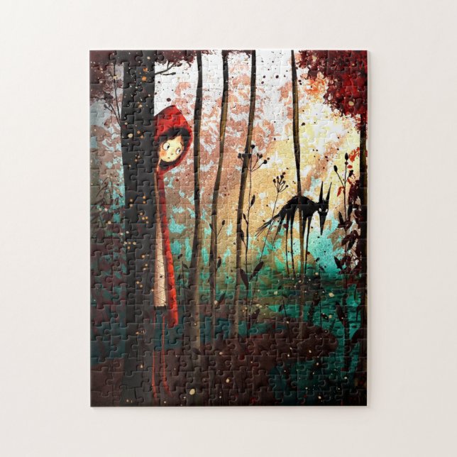 Kleiner roter Märchenwolf Puzzle (Vertikal)