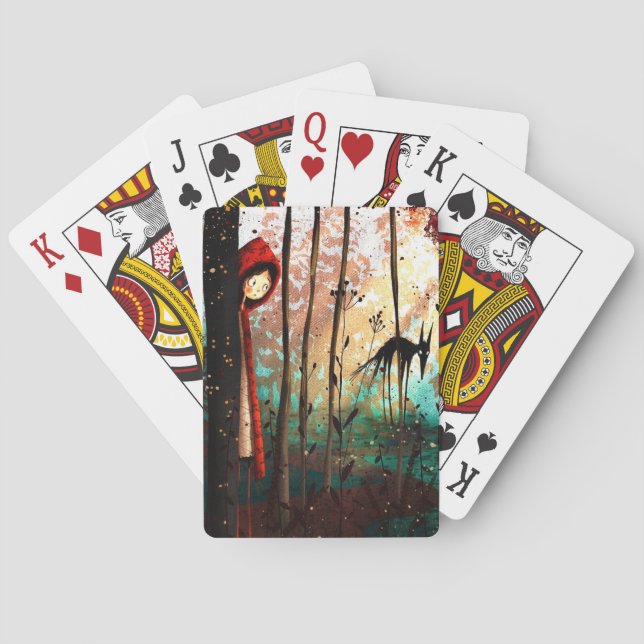 Kleiner roter Märchenwolf Spielkarten (Rückseite)