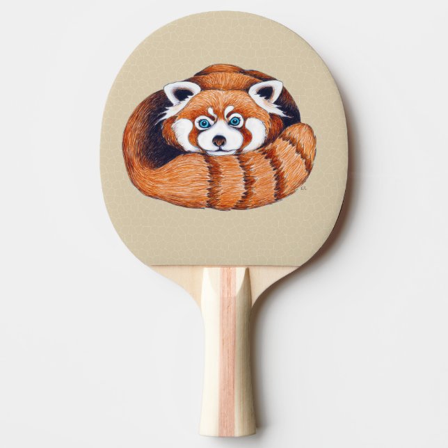 Kleiner roter Panda-Bär Tischtennis Schläger (Vorderseite)