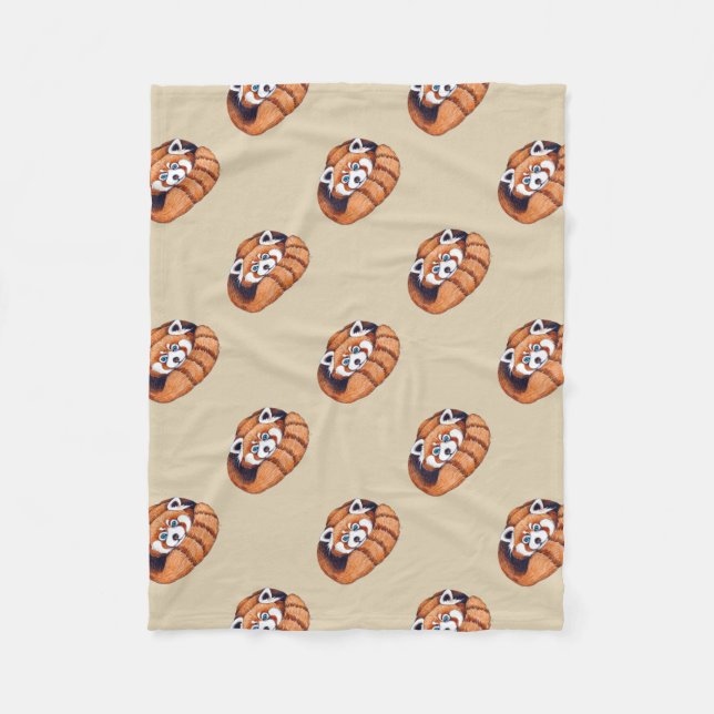 Kleiner roter Panda betreffen Tan Fleecedecke (Vorderseite)