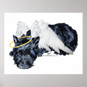 Kleiner ruhender Scottie Engel Poster