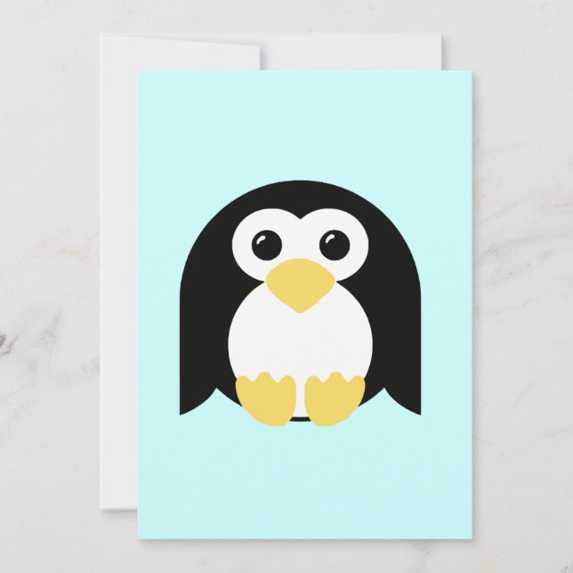 Kleiner runder Pinguin Einladung (Vorderseite)