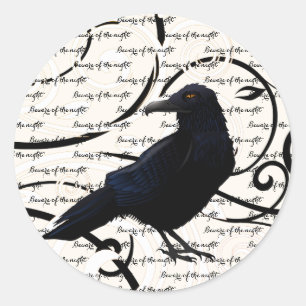 Kleiner Rundsticker Halloween Raven Runder Aufkleber