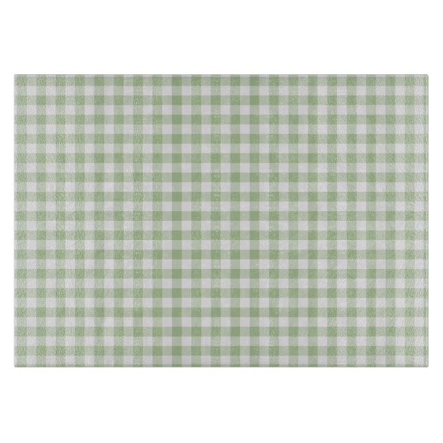 Kleiner Salbei und weißes Gingham Schneidebrett (Vorderseite)