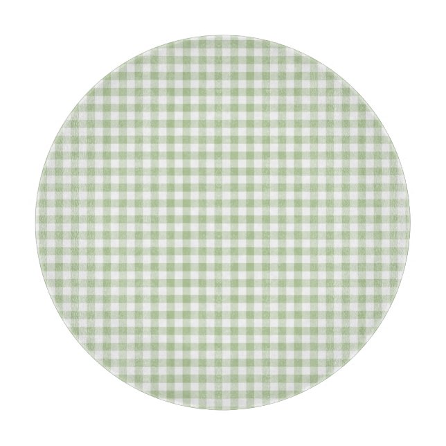 Kleiner Salbei und weißes Gingham Schneidebrett (Vorderseite)