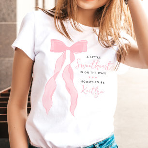 Kleiner Schatz Eleganter Rosa Schleifen-Baby-Showe T-Shirt
