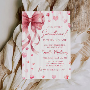 Kleiner Schatz Valentinstag Schleife 1. Geburtstag Einladung