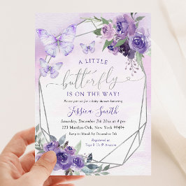 Kleiner Schmetterling ist unterwegs mit Lila Babyd Einladung