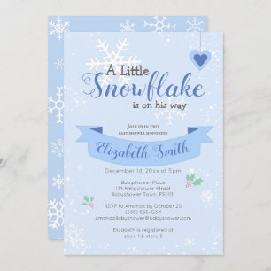 Kleiner Schneeflocken auf dem Weg Babydusche Einla Einladung