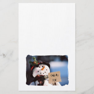 Kleiner Schneemann mit kundengerechtem Zeichen Briefpapier